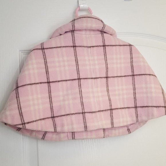 Nicholas & Bears Pink Plaid Winter Wool Cape - Picture 5 of 6